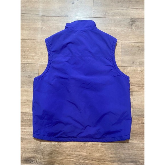 LL Bean Nylon Fleece Lined Mens L Royal Blue Full Zip Outdoor Soft Shell Vest - Picture 4 of 7